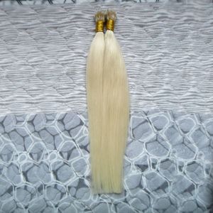 Remy Nano Ring Links Human Hair Extensions 200g 1g/s 16" 18" 20" Blonde Keratin Straight European Micro Beads Hair 200 Pieces