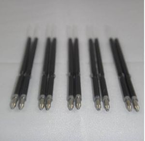 10 pçs / lote 0.7mm caneta aderente caneta ballpoint recarga líder preto azul 107mm material escolar material