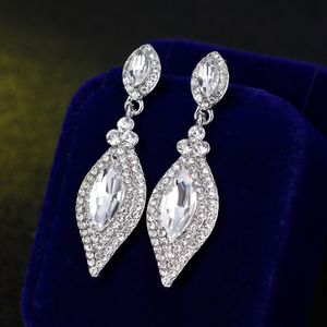 Shining Fashion Crystals örhängen Rhinestones Long Drop Earring For Women Bridal Jewelry Wedding Present For Bridesmaids BW-012