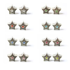 Colorful Crystal Stars Alloy Charm Bead Fashion Women Jewelry Stunning Design European Style For DIY Bracelet PANZA004-14