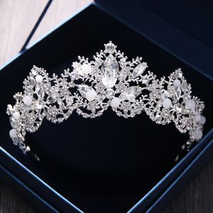 Luxo Nupcial Coroa Cristais De Strass Rainhas Da Dama De Honra Do Casamento Real Princesa de Cristal Barroco Festa De Aniversário Tiaras Para A Noiva Doce 16 45 * 5