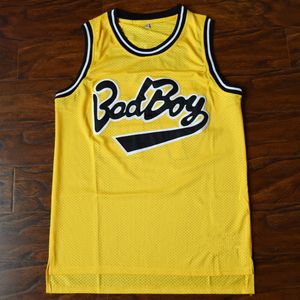 notoryczny B.I.G. Biggie Smalls #72 Bad Boy Basketball Jersey Stitched Yellow Jersey Męskie Koszulki do koszykówki Złoty Tanio Wyprzedaż