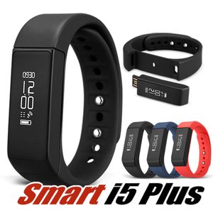 I5 Plus SmartWatch Armband Wristband Bluetooth 4.0 Vattentät pekskärm Trådlös fitness Tracker Sleep Monitor SmartBand i lådan