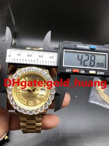 Wholesale diamond claws resale online - Luxury mm claw Bezel big diamonds automatic man watch high quality stainless steel men s watches Gold
