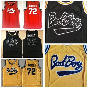 Mens Badboy # 72 Biggie Smalls Jersey notorioious b.I.g. Camisetas de baloncesto de chico mal cosido camisetas S-XXL