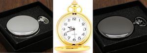 Wholesale Mix 3Colors Quartz watches Chain Bronze pocket watches with Gift box PW044