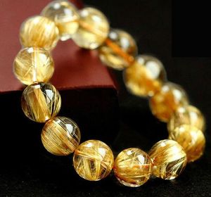 Naturlig blond kristall armband titan kristall armband Brasilien gul kristall multi-cirkel pärlor män och kvinnor ett Pictureot knut armband