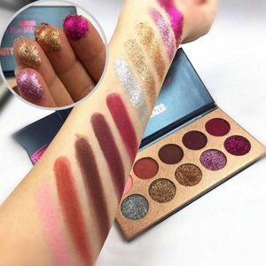 Beauty Glazed Professional Brand Matte Nude Eye Shadow Palette Waterproof Shimmer Glitter 10 Colori beauty smaltati Ombretto marrone Cosmetici