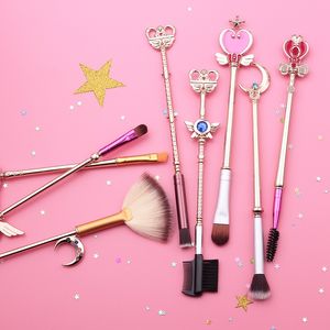 Sailor Moon Cosmetic Brush Rhinestones Makeup Brushes Set Tools Face Eye Beauty Brush Anime Magic Wand