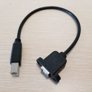 USB 2.0 Typ B Utskrift Man till Kvinnlig Skruvlås Panel Mount Data Extension Cable för skrivare 30cm