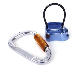 Outdoor D-shape Aluminum Alloy Locking Keychain Hook Diamond ATC-guide Belay Device Set Multiple friction modes for belaying and rappelling