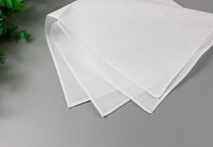 Pure Blanco HankerChiefs 100% algodón Pañuelos mujeres hombres 28 cm * 28 cm Pocket Square Body Llany DIY Impresión Draw Hankies 150pcs