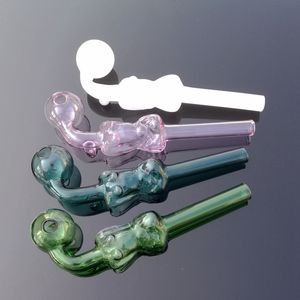 DHL Free Unique Pipe Colored Pyrex Oil Burner Pipe Glass Pipes Tobacco Oil Burner Smoking Accessories Wholesales 300pcs SW49
