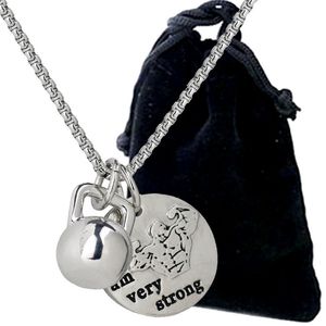 Glansig Kettle Bell Inspirational Combination Pendant Europe och Förenta staterna Mäns Fitness Halsband Fashion Charm Pendant Wholesale