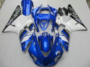 Free custom fairing kit for YAMAHA R1 1998 1999 white blue black fairings YZF R1 98 99 BC24