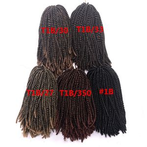 8 cali 110g / 50strands Nubian Twist Crochet Braids Ombre Kanekalon Syntetyczny oplatający przedłużanie włosów