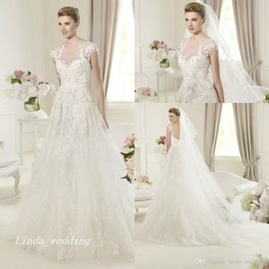 Vintage ELIE SAAB Perfect Wedding Dresses Beautiful Elegant A Line Lace Tulle Long Women Bridal Party Gowns