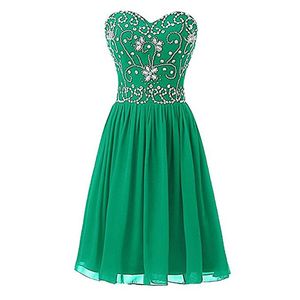 Robe De Cocktail Sukienki 2018 Zielony Czarne Kochanie Prezes Szyfonowa Krótka Prom Suknia Homecoming Party Dresses Custom Plus Size