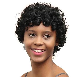 Wholesale short human hair full wigs for sale - Group buy Factory direct Best Seller Top Quality New arriving short cut full wig simulation human hair wig fashion short curl full wigs