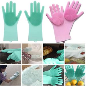 Heat Resistant Magic Washing Glove Resuable Eco Friendly Clean Tools with Hanging Hole Design Cleaning Gloves Three Colors 38ym BB