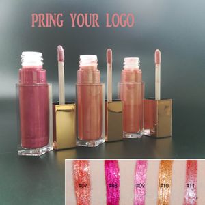 Kein Logo 5 Farbe Lipgloss Feuchtigkeitsspendende Flüssigkeit Lippenbalsam glitzernde Popoularfarbe auf dem US -Markt Akzeptieren Sie Ihren Handelsmarkendruck