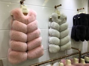 Duża Promocja Luksusowe Kamizelki Bez Rękawów Kurtka Kobiety Puffy Fur Waistcoat Ciepła Zima Faux Fox Kamizelka Plus Rozmiar