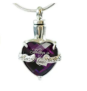 Fashion jewelry necklace stainless steel can open gem heart-shaped ash cremation jewelry bottle ashes pendant necklace