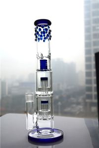 Heady hookahs 2 Birdcage Perc Thick Straight Tube Bong Bubbler Glass Water Pipe Free Shipping