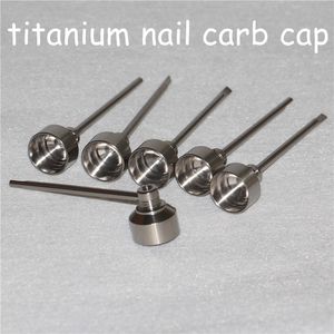 New Domeless Titanium Nail 14mm 18mm Female with Carb Cap Dabber Tools Grade 2 Ti Nails Glass Dab Rigs