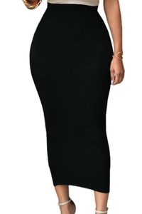 Saias de cintura midi de cintura alta do atacado- saia de lápis de outono de outono de outono Lady Bodycon maxi saia saias femininas moda 2017