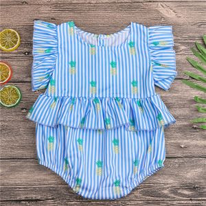 2018 NEUE Baby Mädchen Kleidung Ananas Gedruckt Gestreiften Säugling Mädchen Strampler Bodys Neugeborene Mädchen Bodysuit Sunsuit Sommer Baby Kleidung 0-12 M