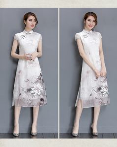 2018 Ny lång cheongsam klänning modern qipao klänning sexig kinesisk klänningar kinesisk traditionell klänning vestido orientalisk qipao