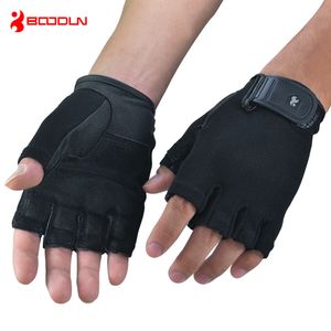 Genuine Leather Fitness Gloves Black Gym Crossfit Men Dumbbell Barbell Sports Gloves Equipment Weight Lifting Wrist Wrap Guantes Luva