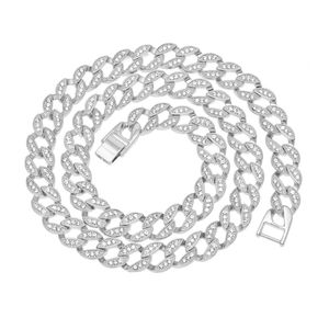 Hip Hop Bling Iced Out simulierter Diamant 15mm 18-30inches Cuban Link-Ketten-Halskette, Gold, Silber Schmuck