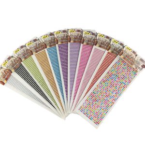 5Pcs/Lot 4mm Acrylic Rhinestone Sticker In Strips DIY Strass Stone Use For Decorating Beauty Available Color For You Selection