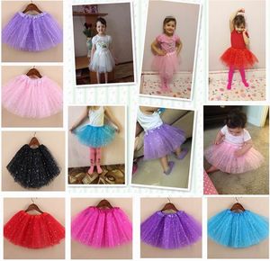 Nya Baby Girls Glitter Ballett Dancewear Tutu Kjol Girls Bling Sequins Tulle Tutu Kjolar Princess Dressup Paillette Kjolar Kostymer
