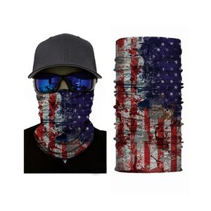 Flag Pattern Magic Face Mask Seamless Bandana Outdoor Cycling Neck Sleeve Polyester fiber material with soft texture, durable to use