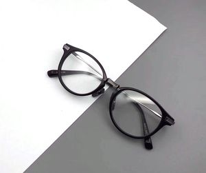 Högkvalitativ rundglasram Mode män Kvinnor Retro Nerd Glasögon Rensa Lens Glasögon Unisex Retro Eyeglasses Spectacles