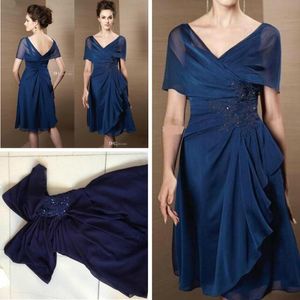 Custom Made! New Sexy Mother's Dresses Off-shoulder Knee-length Chiffon Mother of The Bride Dresses