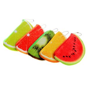 fashion orange watermelons semicircle Wallets 3D ladies purse soft printing fruit bags children clothes pouch for kids gift TO482