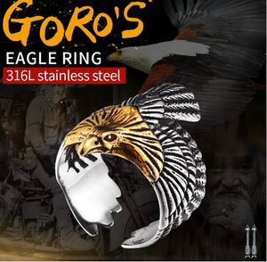 Unique Jewelry Stainless Steel Biker Eagle Ring Man's High Quality USA Free Animal Jewerly BR8-29