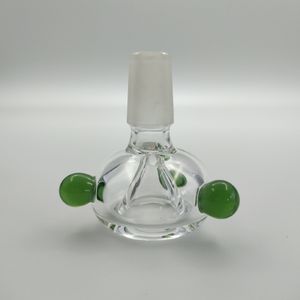 Glass Slides Verde Dot Bacia Peças Boncos Tigelas de Cachimes Funnel Rig Acessórios Cerâmica Prego 14mm Macho Heady Heady Tubulações De Água Dab Rigs Bong Slide