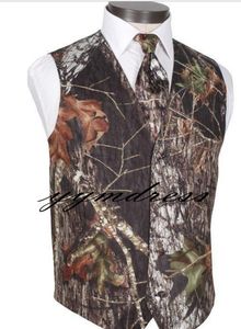 Camo Düğün Damat Yelekler Çiftlik Ülke Baskılı Hunter Groomsmen Yelekler erkek Takım Elbise Yelekler Slim Fit erkek Elbise Yelek Yelek Custom Made