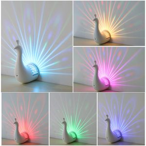 New Fashion 3D night Peacock Projection Light Home Wall Peacock USB Charging LED Colorful Projection Magical Light Home Party Decor