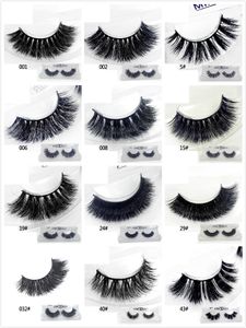 Cílios falsos de vison 3D 12 estilos para olhos naturais grossos grossos cílios de maquiagem Ferramentas de beleza de extensão de maquiagem