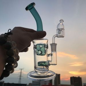 8.5inch 14mm Female Glass Dab Rigs Bongs With Free Quartz Thermal Banger Quartz Terp Dab Pearls Inserts Glass Bubble Carb Cap Insert