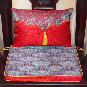 Chinese Natural Mulberry Silk Chair Cushion Seat High End Thicken sponge Damask Pad Waist Cushion Home Decorative Lumbar Pillow