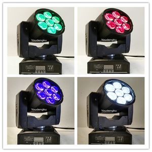 4個ショーステージライトズームLED移動ヘッド7x10W RGBW 4in1 LEDミニ洗浄ヘッドライト