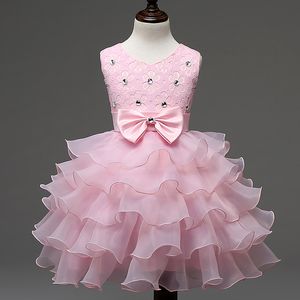 Kwiat Girl Sukienki Nowy Born Baby Girls Sukienki Wielowarstwowe Luksusowe Dress Baby Sukienka Chrzciny Suknia Balowa Dziewczyny Tutu Princess Wedding Sukienka