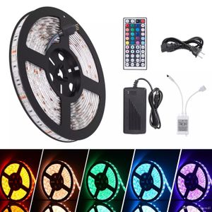 Wholeset 16.4FT RGB LED Flexibla bandljus 300 enheter SMD 5050 LED-lampor 12V DC Vattentäta ljusremsor DIY Jul Home Party Lights